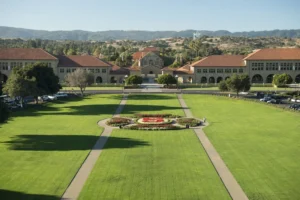 Photo of the Stanford Oval as seen from the air